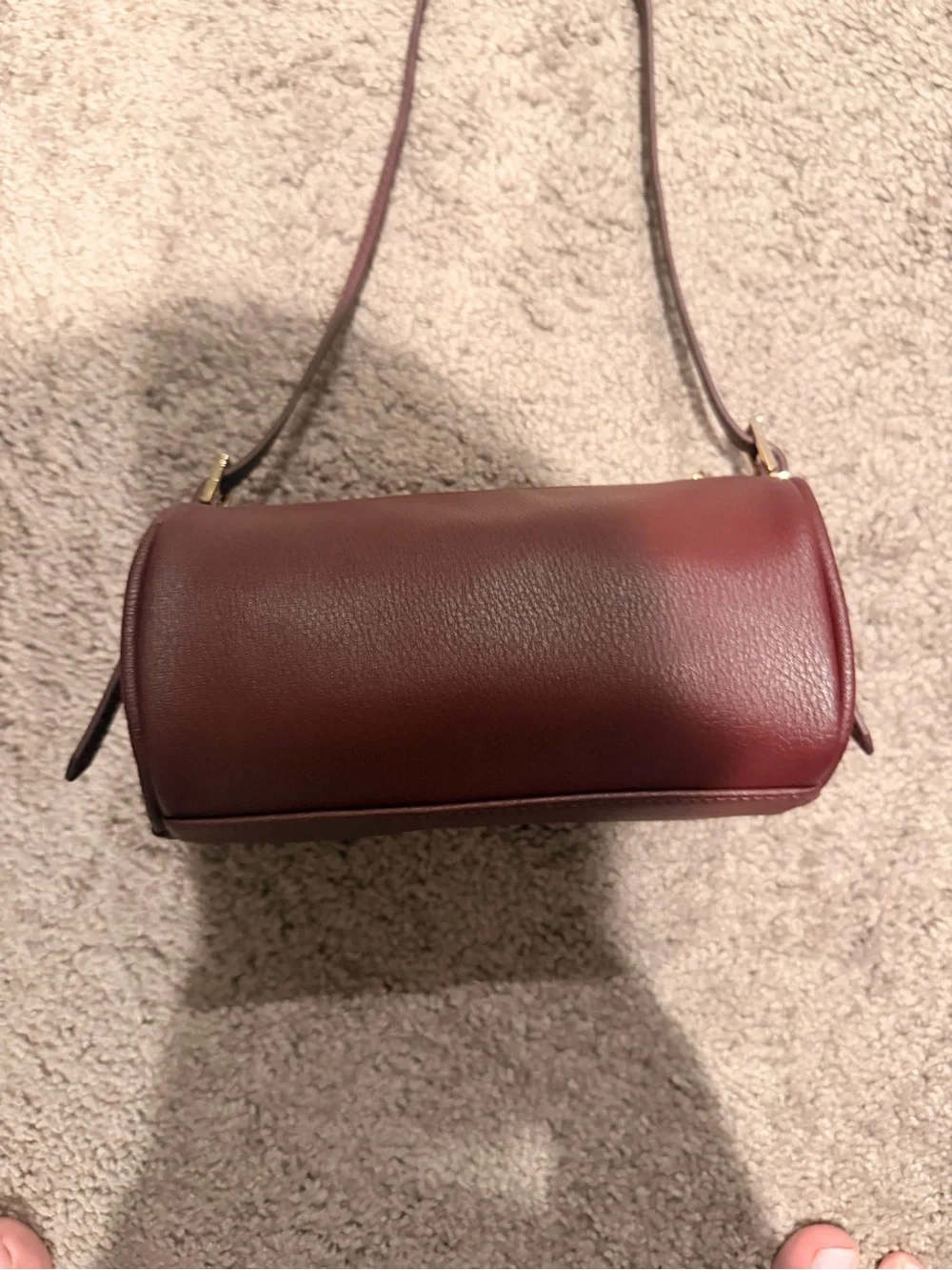 Women's Burgundy Faux Leather Shoulder Bag